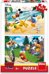 Puzzel Mickey sport 2×77 stukjes