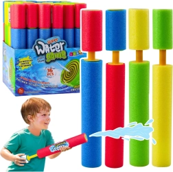 Kleurig schuim-waterpistool met pompje 30 cm