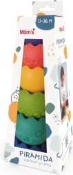 Pastelkleurige sensorische piramide voor baby’s