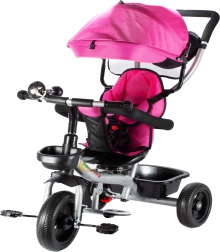 Draaibare kinderdriewieler met kap – roze