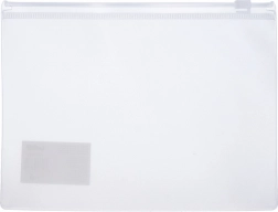 Transparante map met ritssluiting 33 x 24 cm