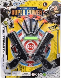 Kinderpistool met schietschijf – set met twee pistolen en zuignapkogels