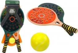 Set aus 2 Padel-Schlägern Green Beige PU Ball Yellow für Kinder zum Spielen