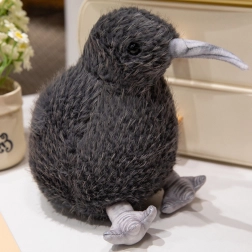 Plush kiwi bird black 17 cm