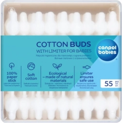 Wattenstaafjes met begrenzer voor kinderen CANPOL BABIES, papier, 55 stuks