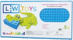 Bouwplaat blauw Junior 16x32 noppen