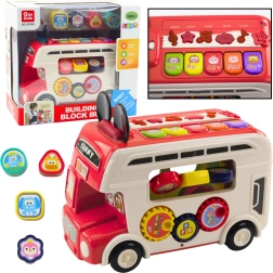 Interactive Educational Bus with Sounds and Lights Red