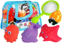 Set d’animaux marins pour le bain avec épuisette