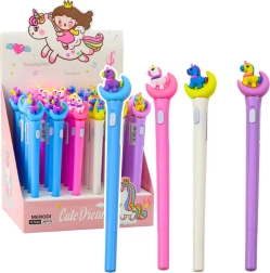 Stylo lumineux Licorne sur la lune à encre bleue 0,7 mm