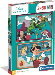 Puzzel Disney klassieke sprookjes 2×60 stukjes CLEMENTONI