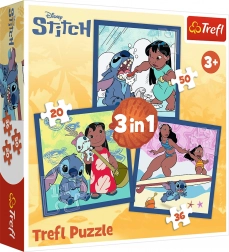 Puzzel 3-in-1 – tijd met STITCH LILO & STITCH van Trefl