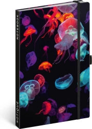 NOTIQUE lined notebook 13 × 21 cm with elastic band and pen loop