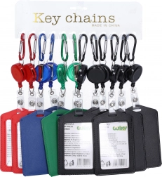 Porte-clés avec badge, enrouleur et mousqueton