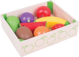Houten speelgoed Bigjigs Toys met fruitdoos