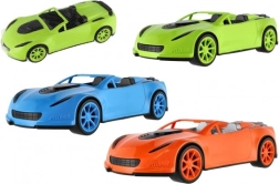 Plastic sports car 38 cm freewheel in net, 3 colors