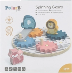 Houten tandwielblokken voor kinderen met dieren