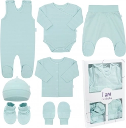 Newborn set NEW BABY I AM, mint, 0–3 maanden