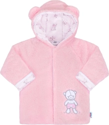 Winter baby jacket with hood New Baby Nice Bear, pink