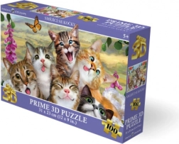 Puzzle 3D Chats souriants, 100 pièces