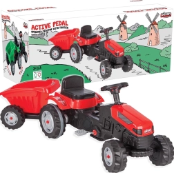 Pilsan traptractor met aanhanger – rood
