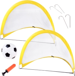 Zelfuitklappende voetbaldoelen x2 met net en bal
