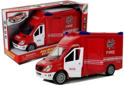 Brandweerauto met vliegwiel, licht en geluid, met openslaande deuren