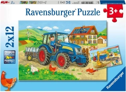 2x12 Piece Puzzle Construction Site and Farm Area