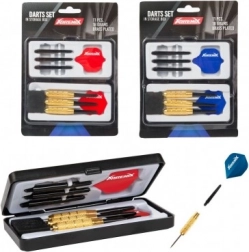 Set darts voor dartbord met metalen punten en etui, 3 stuks
