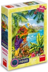 glowing puzzle parrot in the jungle XL 100 pieces