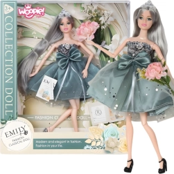 Woopie Royal doll Emi in elegant tulle dress with bow and bouquet