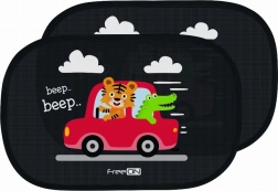 FreeON zonneschermen voor de auto met dieren, UPF 50+, 48 × 31 cm