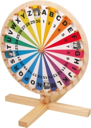 Small foot wooden wheel of fortune – letters A–Z and numbers 1–30