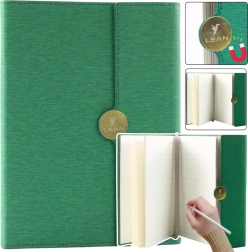 Green A5 Office Notebook with Magnetic Closure and Ruled Pages