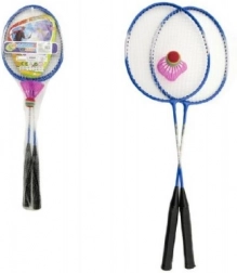 badminton set of metal rackets in a mesh bag – 3 colors
