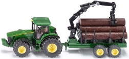 Modeltractor John Deere 8430 met houtaanhanger Siku 1:50