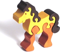 Fauna houten insteekpuzzel bruine paard