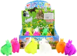 Shaggy Light-Up Bunny – Rubber Flashing Toy