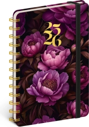 Spiraalagenda Petito 18 maanden – Paarse bloemen 2025/2026