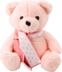 Pink Plush Teddy Bear with Scarf 35 cm