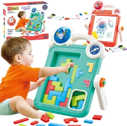 WOOPIE dubbelzijdig tekenbord en Tetris 2-in-1 voor kinderen