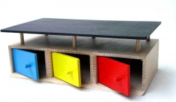 houten garage voor 3 auto's