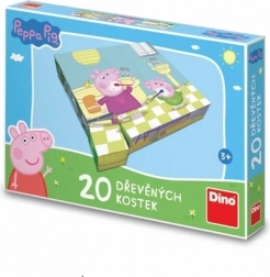 Houten blokken met afbeeldingen Peppa Pig Vrolijke dag