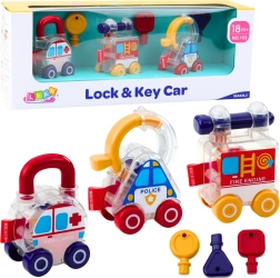 Educatieve autoset met sleutels Politie, Brandweer, Ambulance