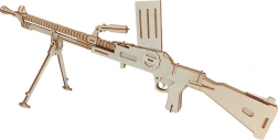 Woodcraft houten 3D-puzzel - licht machinegeweer