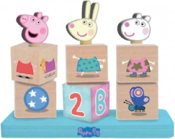 Houten blokken Peppa Pig met figuurtje