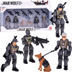Grote set actiefiguren van soldaten met honden – 12-delige set