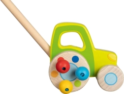 Tracteur en bois à pousser sur tige pour enfants GOKI