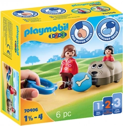 Playmobil puppy op wieltjes – karretje, figuurtjes en blokjes