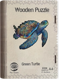 Houten puzzel Green Turtle A4