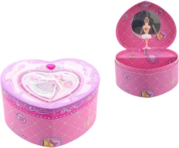 Muzikale hartvormige sieradendoos met ballerina